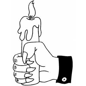 Hand With Candle coloring page
