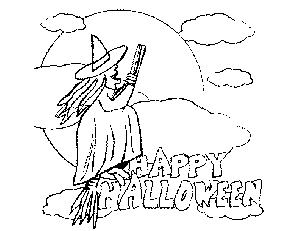 Happy Halloween Witch coloring page
