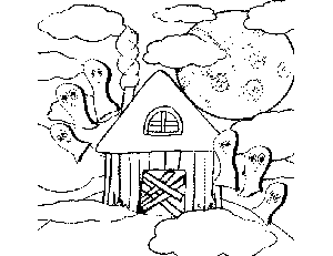 Haunted Shack coloring page