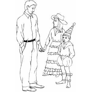 Kids In Costumes coloring page