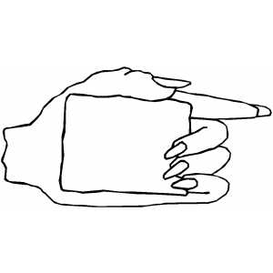 Left Hand With Sign coloring page