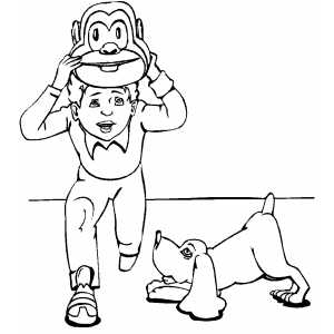 Monkey Mask coloring page