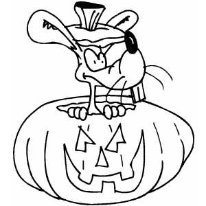 Pumpkin With Mouse Inside coloring page