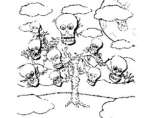 Skull Tree coloring page