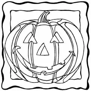 Smiling Pumpkin In Frame coloring page