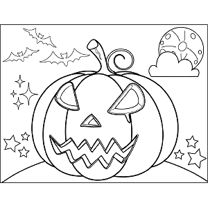 Spooky Jack-o-Lantern coloring page