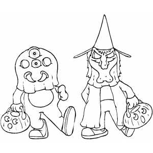 Trick Or Treating coloring page