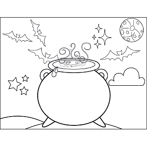 Witch Cauldron coloring page