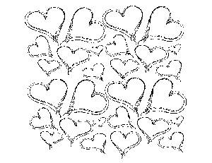 Fourteen Hearts Coloring Page