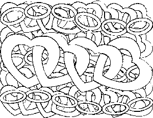 Heart Chains coloring page