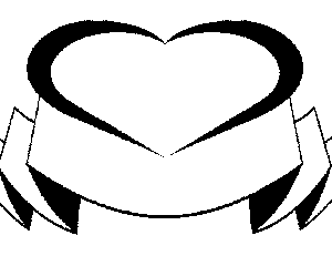 Heart and Banner Coloring Page