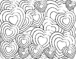 Hearts Print coloring page
