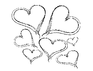 Seven Hearts Coloring Page