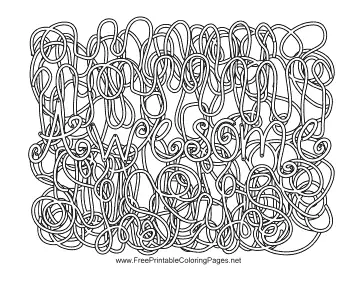 Awesome Hidden Word coloring page