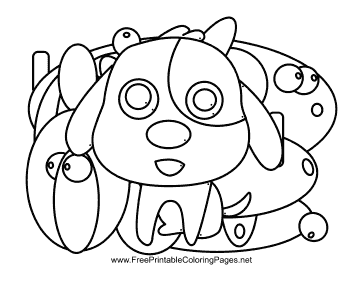 Dog Hidden Animal coloring page