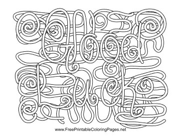 Lucky Hidden Word coloring page