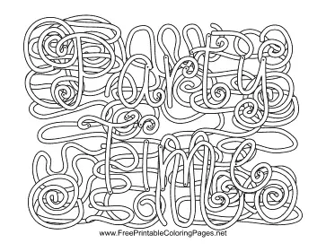 Party Hidden Word coloring page