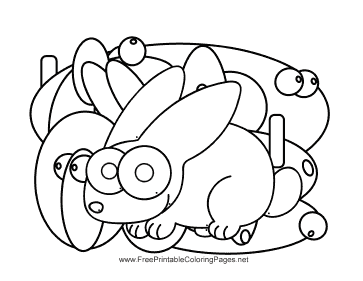 Rabbit Hidden Animal Coloring Page