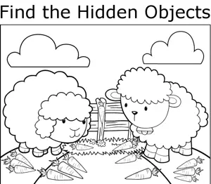 Sheep and Carrots coloring page