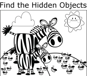 Zebras and Ants coloring page