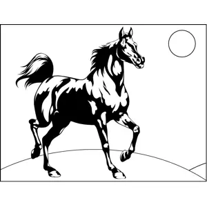 Black-and-White Horse coloring page