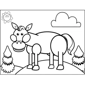 Excited Horse coloring page