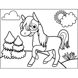 Excited Pony coloring page
