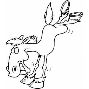 Funny Horse On Two Legs coloring page