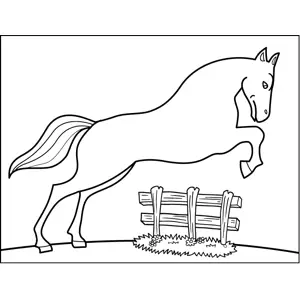Horse Jumping Fence coloring page