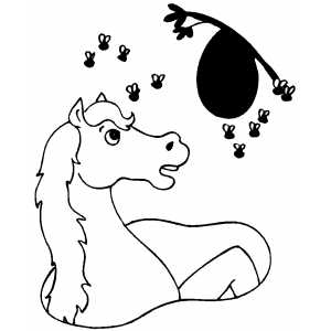 Horse With Bees coloring page