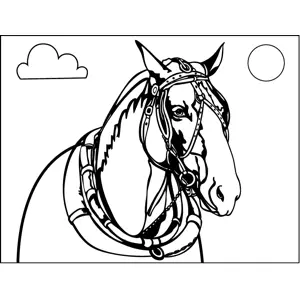 Horse with Bridle coloring page