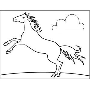 Horse with Cloud coloring page