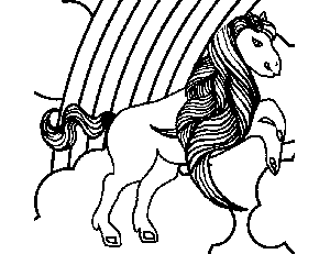 Rainbow Pony Coloring Page