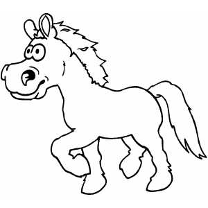 Running Horse Kid coloring page