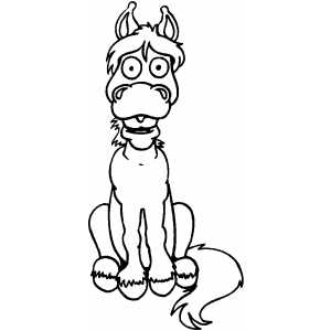 Shocked Horse coloring page