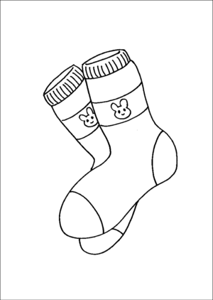 Bunny Socks coloring page