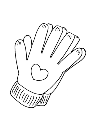 Gloves With Hearts coloring page