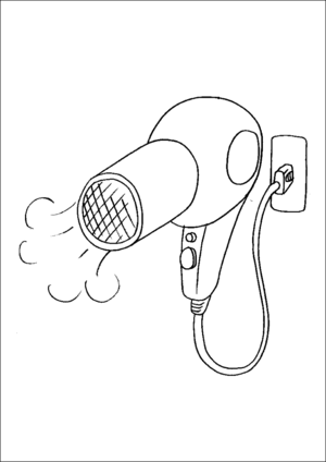 Hair Dryer coloring page