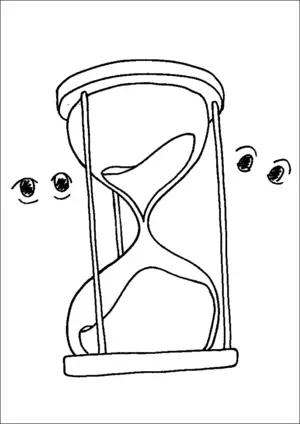 Hourglass With Eyes Watching coloring page