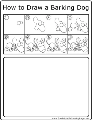 How to Draw Barking Dog coloring page