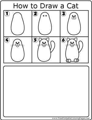 How to Draw Basic Cat coloring page