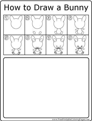 How to Draw Bunny coloring page