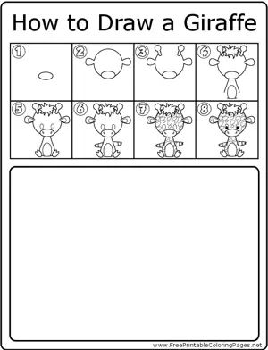 How to Draw Giraffe coloring page