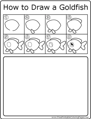 How to Draw Goldfish coloring page