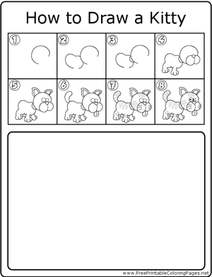 How to Draw Kitty coloring page