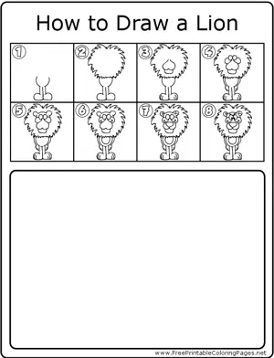 How to Draw Lion-2 coloring page