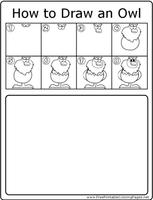 How to Draw Owl coloring page