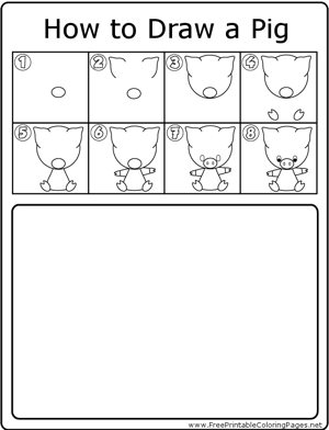 How to Draw Pig coloring page