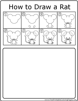 How to Draw Rat coloring page