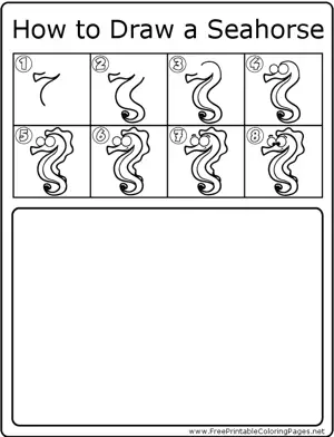 How to Draw Seahorse coloring page